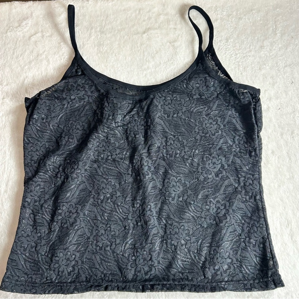 Harley-Davidson Women’s Black Lace Spaghetti Strap Floral Camisole Size Large - Picture 4 of 8